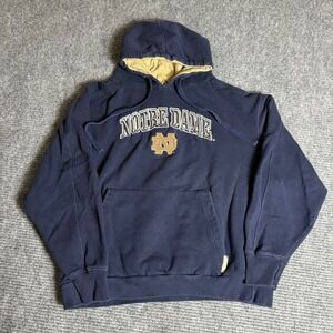 Notre Dame Fighting Irish Hoodie Sweatshirt Mens Size L Cadre Navy Gold